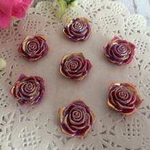 Серединка троянда з перламутром, 19 мм, бургунді