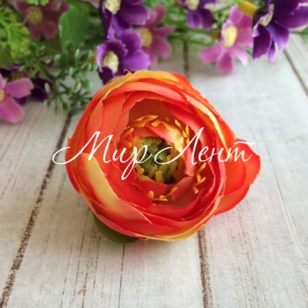 Бутон ранункулюса, 4-5 см, оранжево-жовтий, шт.