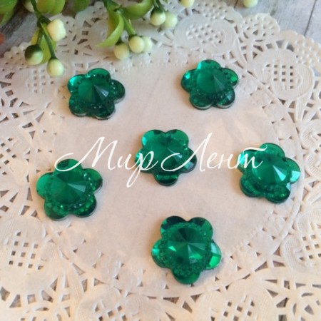 Квіточка кришталь, 16 мм, смарагдовий