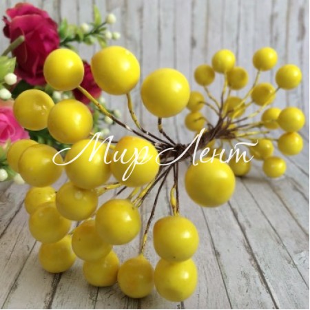 Калина глянсова, 12 мм, жовта, пучок