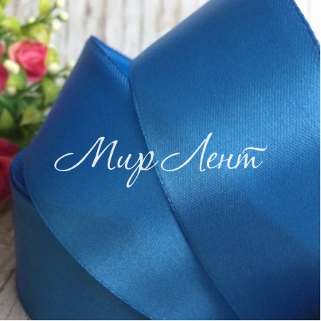 Атлас 4 см, світло-синій, метр