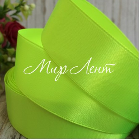 Атлас 2 см, салатовий, метр