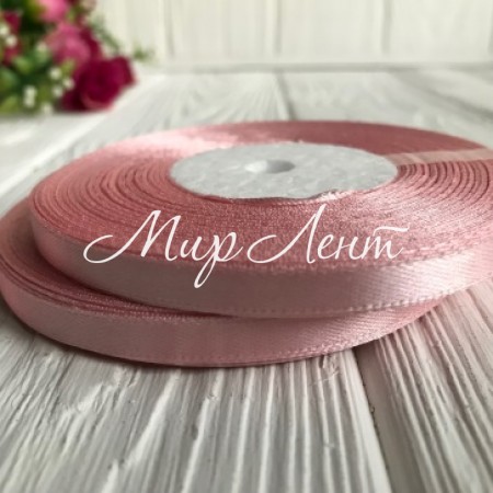 Атлас 0,6 см, ванільно-пудровий, рулон 33 м