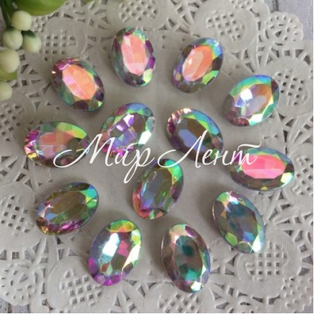 Серединка-хрусталька овал, 18х13 мм, перламутр, шт.