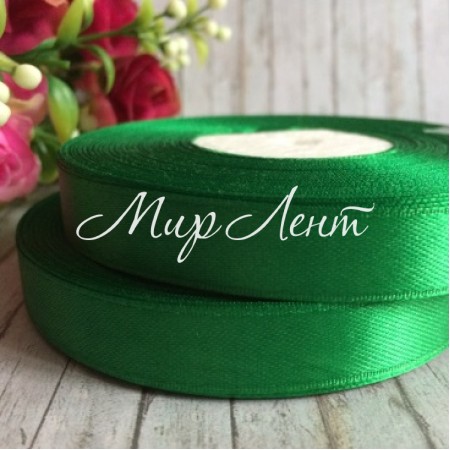 Атлас 1,2 см, зелений, рулон 33 м