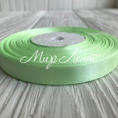 Атлас 0,9 см, світло-салатовий, рулон 33 м