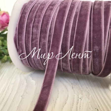 Стрічка велюр, 1 см, фіалковий, метр