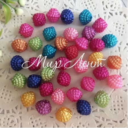 Намистинка в пухирцю, 8 мм, кольоровий мікс, за 1 шт.