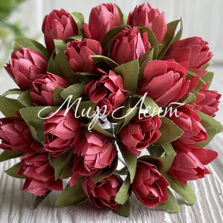 Пролісок, 2 см, кораловий, пучок з 20 квіточок