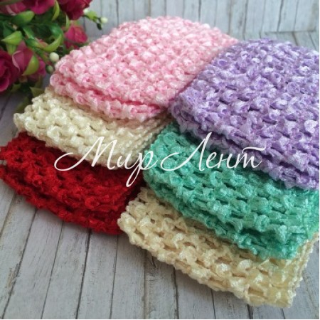 Ажурна пов'язка щільна, 7 см, набір з 12 шт. (м'ятно-молочний)