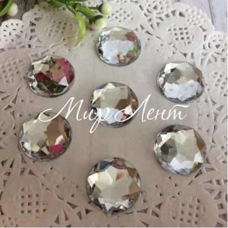 Круг із гранями, 18 мм, прозорий, 1 шт.