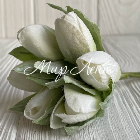 Тюльпани у снігу, 15 см, молочний, шт.