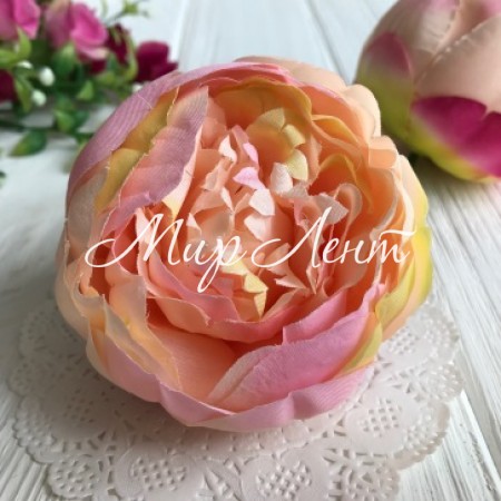 Півонія тканинна, 8 см, персиково-рожевий