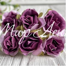 Троянда тканинна, 2 см, фіолетова, пучок Троянда тканинна, 2 см, фіолетова, пучок