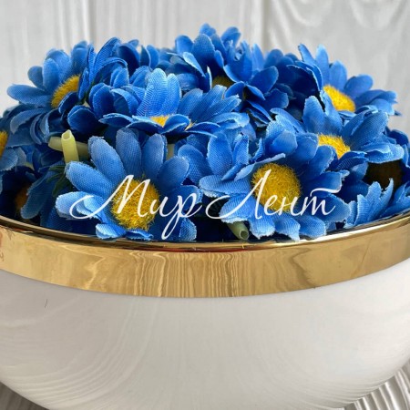 Бутон ромашки, 4 см, синій, шт.