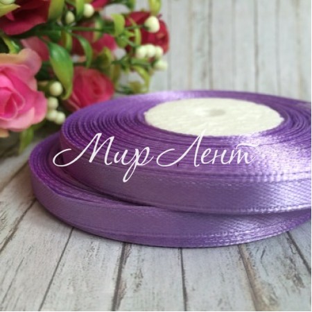 Атлас 0,6 см, темно-фіолетовий, рулон 33 м