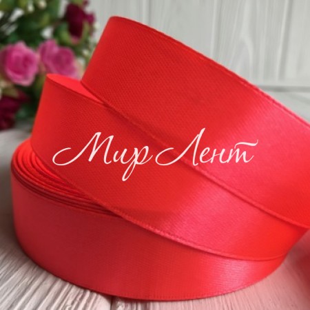 Атлас 2 см, яскраво-жовтогарячий, метр