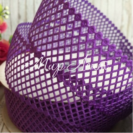 Мереживна стрічка сіточка, 4 см, фіолетовий, метр