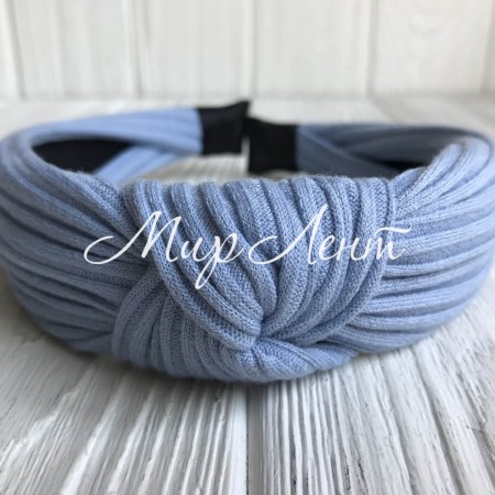 Обруч чалма мустанг трикотаж, 3 см, блакитний, шт.