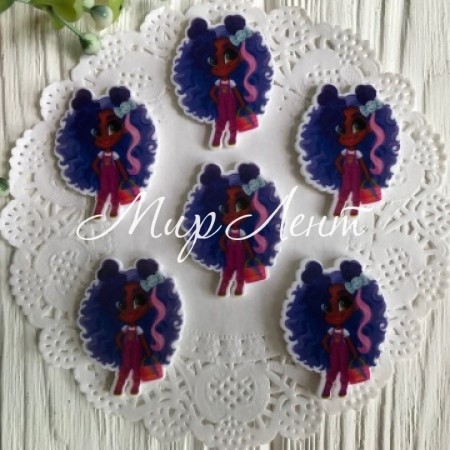 Кабошон Hairdorables, 3,5 см, з темно-фіолетовим волоссям, шт.