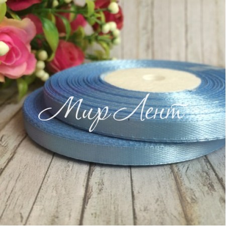 Атлас 0,3 см, блакитний, рулон 225 м