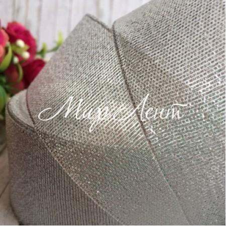 Парча 5 см, серебро, метр