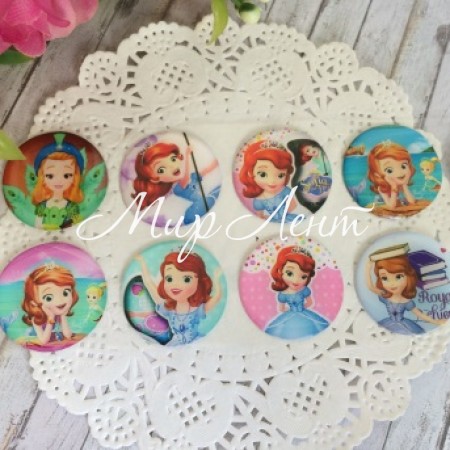 Наклейки, принцесса София, набор № 7 - (8 шт.)
