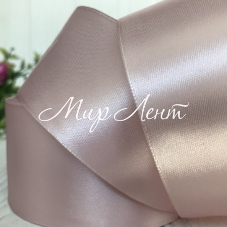 Атлас 5 см, ванільно-пудровий, рулон 33 м