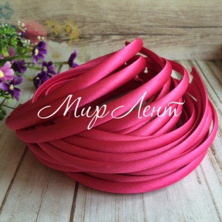 Обруч пластик в атласі, 1 см, малиновий, шт.