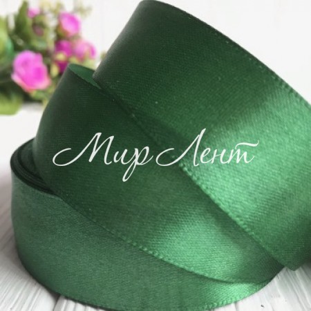 Атлас 2 см, темно-зелений, метр
