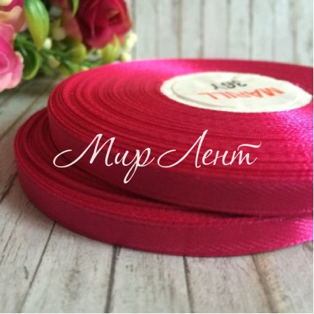 Атлас 0,6 см, темно-малиновий, рулон 33 м