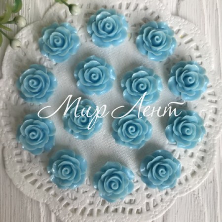 Серединка розочка, 2 см, светло-бирюзовый, шт.
