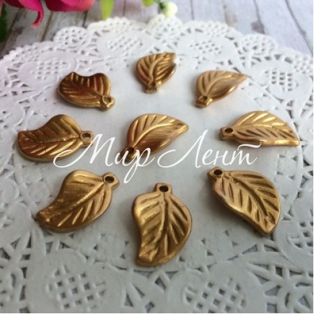 Бусин листок, 2 см, золото, ціна за 1 шт.