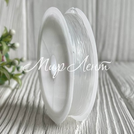 Силіконова нитка гумка, 0,8 мм, прозора, в рулоні 10 м