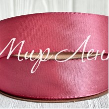 Атлас двосторонній (преміум), 2,5 см, коралово-пудровий, метр