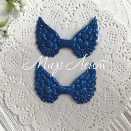 Аплікація крильця з глітером, 4,8 х3, 5 см, синій, шт.
