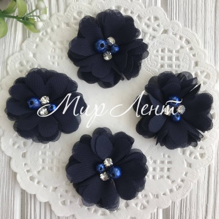 Шифонова квітка, 4,5 см, сапфірова, шт.