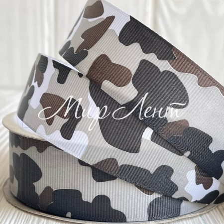 Репс 2,5 см, камуфляж, сірий, метр