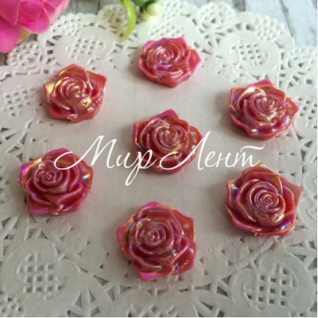 Серединка троянда з перламутром, 19 мм, червоний