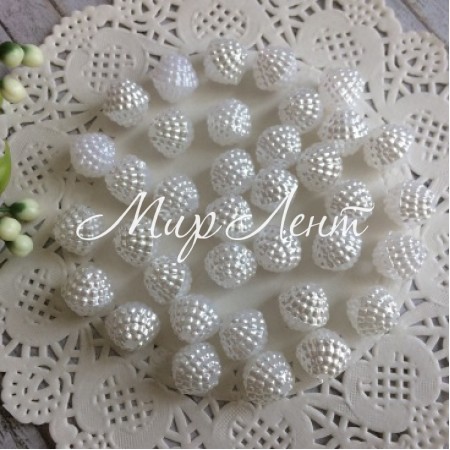 Намистинка в пухирцю, 12 мм, білий, за 1 шт.