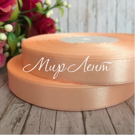 Атлас 1,2 см, світло-персиковий, рулон 33 м