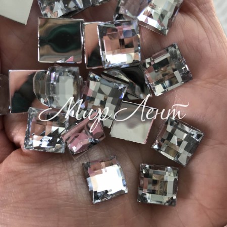 Квадрат із гранями, 12 мм, прозорий, 1 шт.