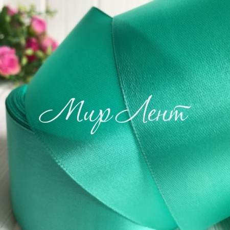 Атлас 5 см, морская волна, рулон 33 м