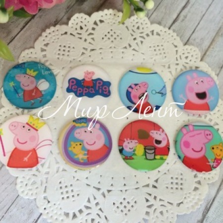 Наклейки, свинка Пеппа, набор № 10 - (8 шт.)