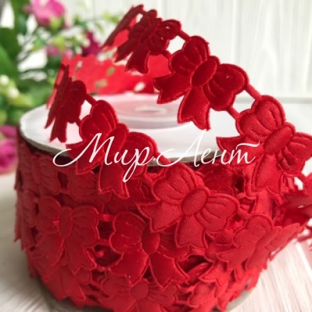 Лента-бантик, 2 см, красная