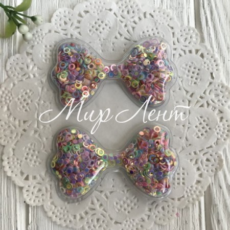 Силіконовий бантик з наповнювачем, 6,3 х3, 6 см, різнокольорові кільця, шт.