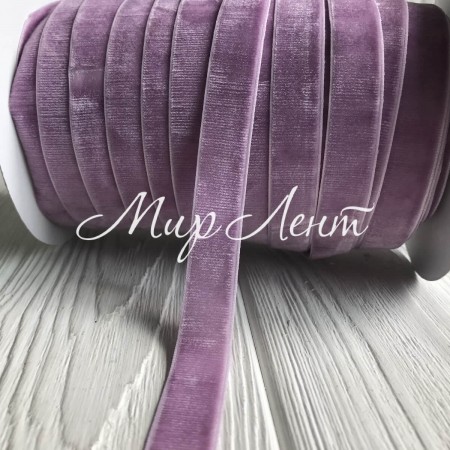 Стрічка велюр, 1,5 см, бузковий, метр