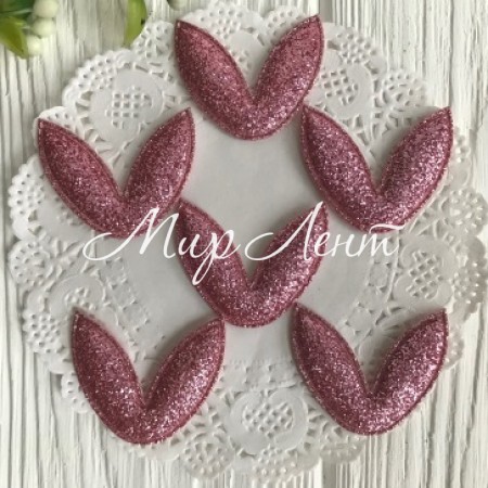 Аплікація вушка з глітером, рожевий, шт.