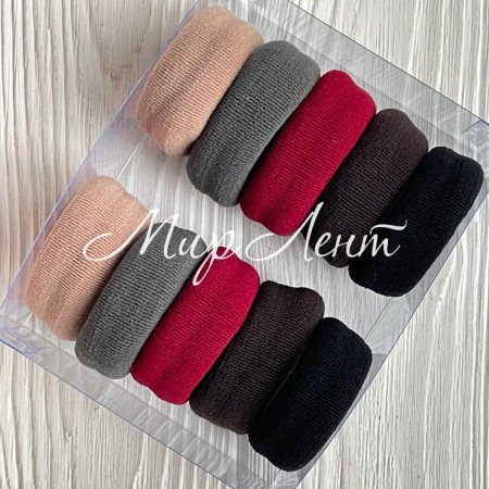 Резинка в коробке (широкая), 4 см, темные тона, упаковка 10 шт.