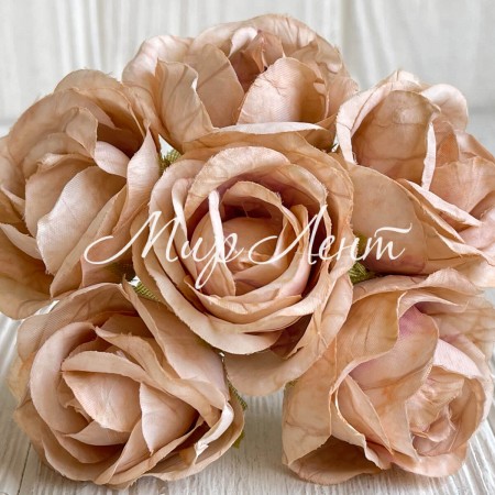 Мармурова троянда, 4,5 см, бежева, пучок